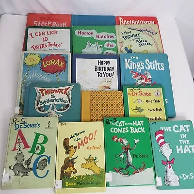 Lot Of 16 Vintage Hardcover Dr Seuss Books Ex Library Copies Unique Covers • $49.99