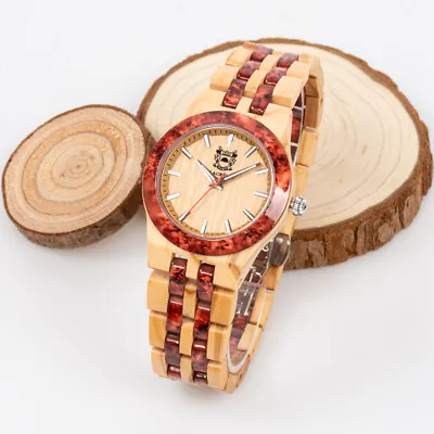 Black Oak Natural Wood And Marble Unisex Watch 38MM  Wooden Case 30M WR Luminous • $32.72