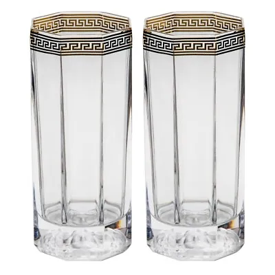 NEW Rosenthal Versace Medusa Lumiere D'Or Highball Set 2pce RRP$579 • $339