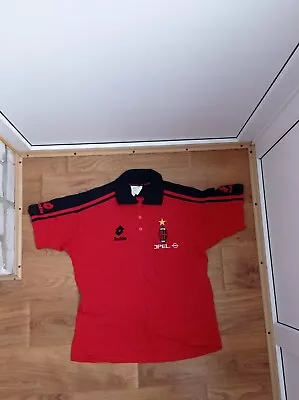 AC Milan OPEL Lotto Soccer Jersey Men's Size XL Vintage 1995 Red  Italy Polo • $55