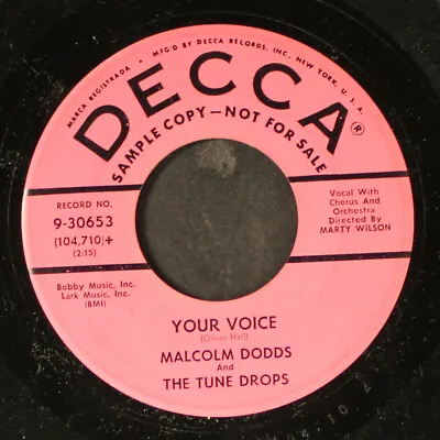 MALCOLM DODDS & TUNE DROPS: Your Voice DECCA 7  Single 45 RPM • $15