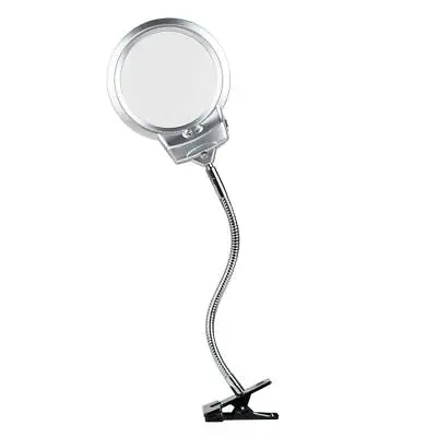 $12.99 • Buy Table Clip Magnifying Glass With Clamp Desk Magnifier Lamp Tool Acrylic Flexible