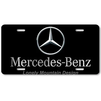 Mercedes-Benz Inspired Art Gray On Black FLAT Aluminum Novelty License Tag Plate • $17.99