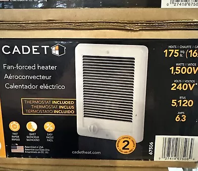 Cadet CSC152TW (67506) Wall Electric Heater With Thermostat 1500 Watt White • $94.99