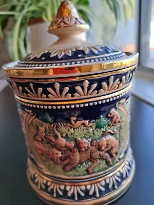 Vintage German Ironstone Ceramic - Marzi Remy - Humidor / Cookie Jar With Lid • $99.99