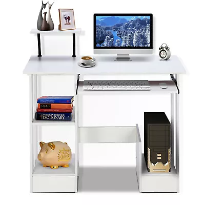 Computer Desk Laptop Pc Study Table Home Office Desk Furniture Shelf Workstation • £35.99