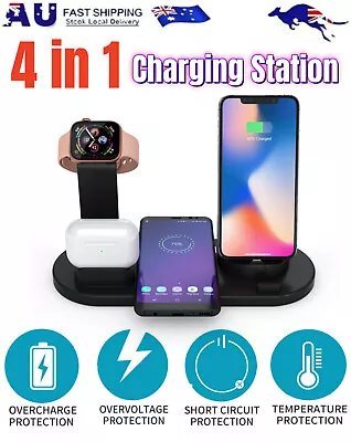 Wireless Charger Charging Dock Stand Station Fr IPhone 15 14 13 12 IWatch AirPod • $18.89