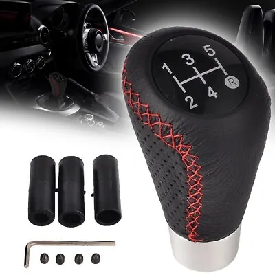 $13.06 • Buy Universal 5 Speed Manual Leather Car Gear Stick Shift Knob Shifter Lever Cover`