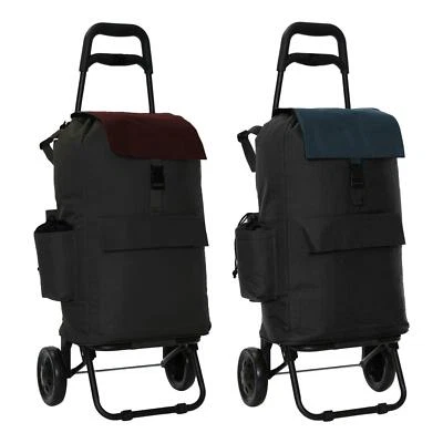 £23.99 • Buy Lightweight Folding Shopping Trolley 2 Wheels Insulated Bag Luggage Grocery Cart