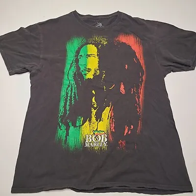 Zion Rootswear Bob Marley Jamaica Black T-shirt Adult Size Large • $12.49