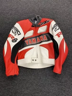 Giudici Yamaha Mens Motorcycle Leather Jacket - Red/White/Black - Various Sizes • £80