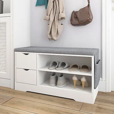 £85.90 • Buy Shoe Storage Bench Cabinets Shoes Rack With Drawer,Cushion,Shelf Hallway Organis