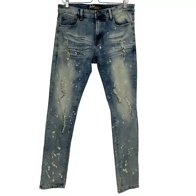 Switch Jeans 32 X 32 Mens Distressed Stone Washed Bleached Skinny Slim Denim  • $24