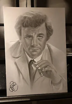 Columbo Detective Peter Falk Art Pencil Drawing Pastel Picture Poster A3 Size • £20