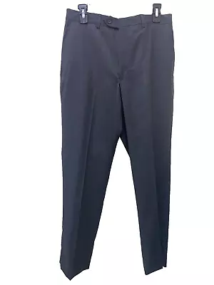 Mens Kirkland Signature Charcoal Wool Flat Front Dress Pants Size 32X34 New • $39.99