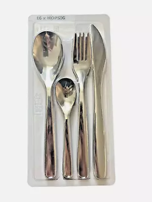 IKEA 16-piece Stainless Steel Cutlery Set Mopsig– Gloss Finish • £8.86