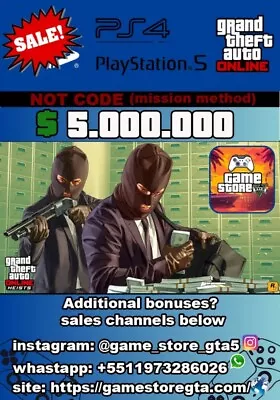 Gta 5 Ps4 And Ps5 Money Online $5.000.000 (not Code) • $14.99
