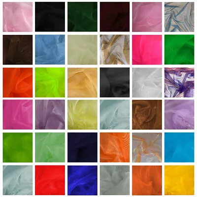 £2.99 • Buy Sheer Organza Fabric Voile Drape Bridal Wedding Material Plain - 150cm Wide