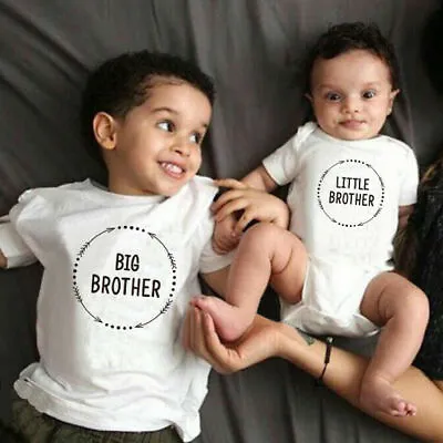 £6.32 • Buy Newborn Kids Toddler Baby Cotton Romper Bodysuit Big Little Brother T-shirt