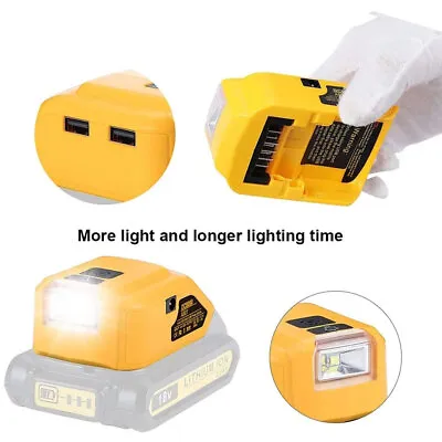 Portable USB Charging Battery Adapter Power Charger 18V For Dewalt DCB090 UK New • £13.99