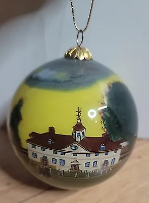 Vintage  Mount Vernon Reverse Painted Glass Ball Chrismas Ornament • $19.99