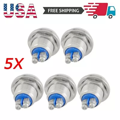 5Pcs Stainless Steel 12mm Durable Boat Horn Momentary Push Button Starter Switch • $10.75