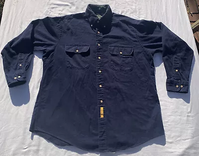 $29.91 • Buy BD BAGGIES Long Sleeve Button Down Cotton Shirt Solid Navy Blue Men's Size Large