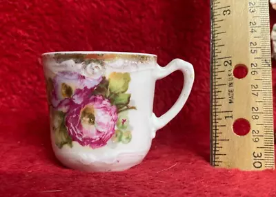Demitasse Or Miniature Tea Cup WithGold Trim And Floral Rose Design • $12