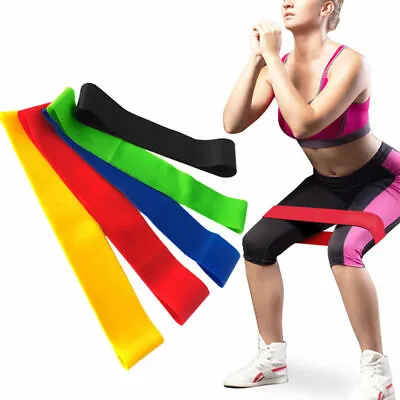 5 Set Resistance Bands Workout Fitness Gym Equipment Rubber Loops Latex Yoga AUS • $15.99