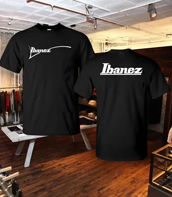 T-shirt Ibanez Logo Shirt Black Clothing Short Sleeve SZ:S-2XL • $22