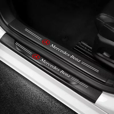 4PCS Carbon Fiber Car Door Plate Sill Scuff Cover Sticker For Mercedes Benz • $13.99