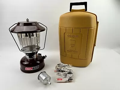 Coleman Model 275-A  Dual 2 Mantle Brown Camp Lantern W/ Coleman Carry Case • $100