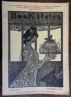 Mucha Bradley Style Woman Magazine 1899 Art Nouveau Cover Book-Notes Pictorial • $60