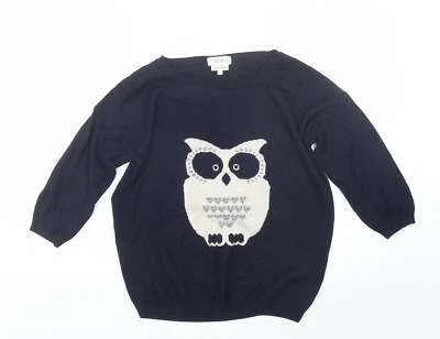 £5 • Buy NEXT Womens Blue Round Neck Acrylic Pullover Jumper Size 10 - Owl