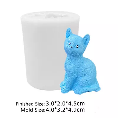 3D Cat Rabbit Mould Candle Soap Mold Fondant Chocolate Cake Decor Mold • £5.03