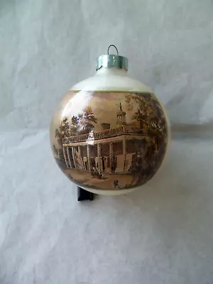 Mount Vernon Glass Round Christmas Ornament!  LARGER!  PERIOD GRAPHIC! • $17.98