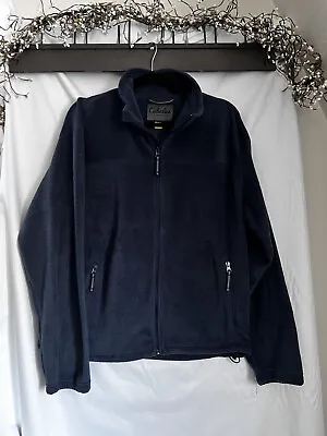 Cabela’s Large Men's Navy Blue Fleece Full Zip Polyester Two Pocket Jacket Coat • $9.86