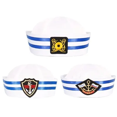 Sailor Hat For Boys Girls Party Navy Hat Badge Captain Cap Halloween Party Props • £6.64