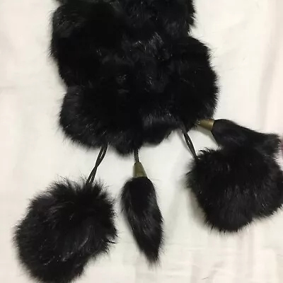 Rabbit  Fur Fun Scarf Black NWOT • $13