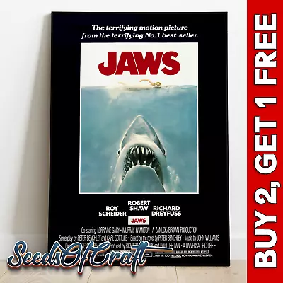Jaws (1975) Horror Movie Posters | Film Poster | Wall Art Poster • £3.97