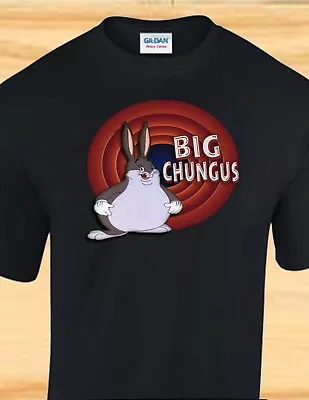 BIG CHUNGUS - Funny Meme Cartoon Rabbit - CUSTOM T-SHIRT  • $16