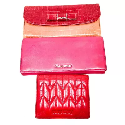 Miu Miu Long Wallet  Long Wallet 3 Set Pinks Leather 2750061 • $9.50