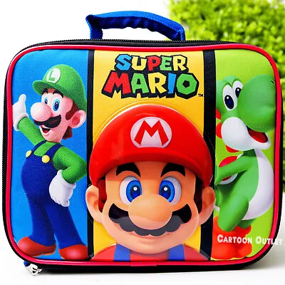 Super Mario Lunch Bag Luigi Yoshi Lunch Box Snack Tote Insulated New • $14.99