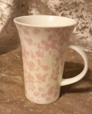 Marks And Spencer Beauty Florentyna Tall Latte Cup Pink White Pattern Porcelain • £10