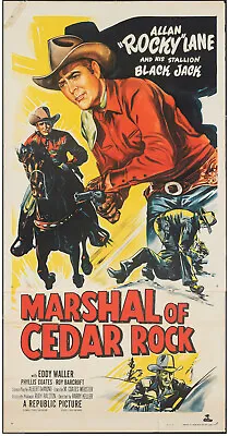 Marshal Of Cedar Rock 1952 Original Rolled Two Sheet 41 X 79.5  Western Poster • $141