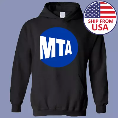 MTA Metropolitan Transit Authority Men's Black Hoodie Sweatshirt Size S To XL • $31.89