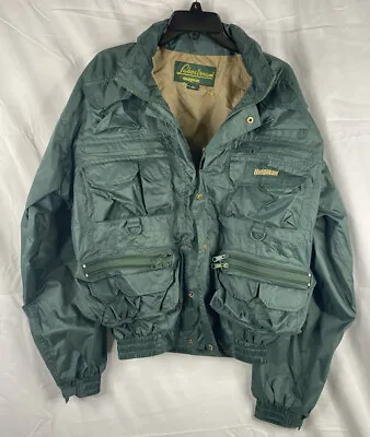 $29.99 • Buy Vintage Hodgman Lakestream Hooded Fishing Jacket Mens M Green Rain Gear Hunting