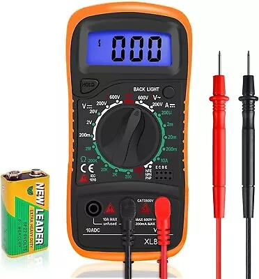 Digital Multimeter LCD Car Battery Circuit Tester Voltmeter Ammeter OHM AC DC • £11.49