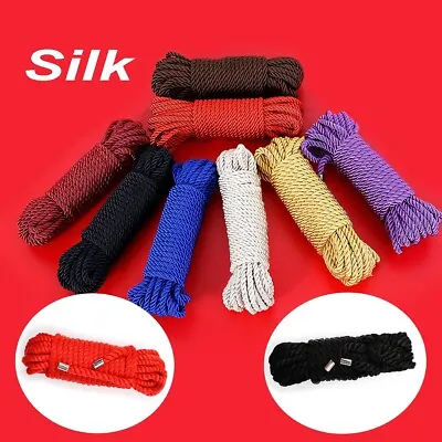 5/10/20m Soft Silk/Polyester Rope Japanese Shibari Straps Binding Belt Role Play • £6.06