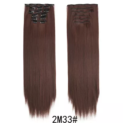 Clip In Human Hair Half Full Head Brown Blonde Wig GB One Piece • £14.29